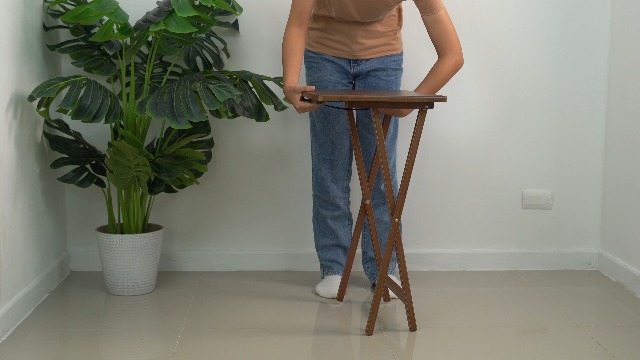 Amazon.com: PJ Wood 5-Piece Wooden Folding TV Tray Table Set with